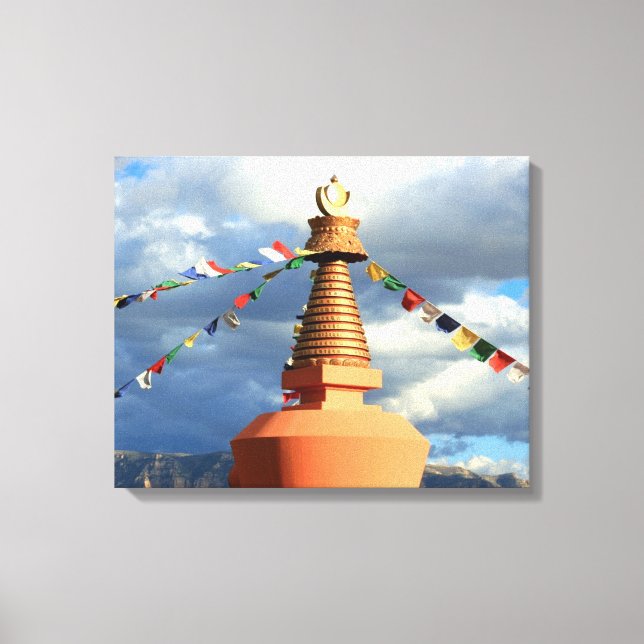 Buddhistische Stupa-Leinwand Leinwanddruck (Vorderseite)