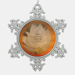 Buddhistische Verzierung SGI: Lotus "Nam Myoho Schneeflocken Zinn-Ornament