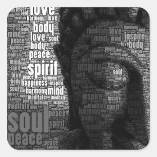 buddhistische Worte der Weisheit Quadratischer Aufkleber