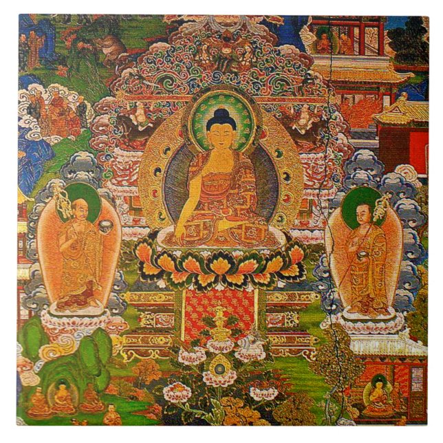 Buddhistischer Buddhismus Buddhas, der Boho Fliese (Vorderseite)