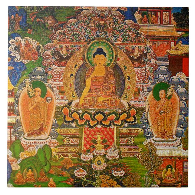 Buddhistischer Buddhismus Buddhas, der Boho Fliese (Vorderseite)
