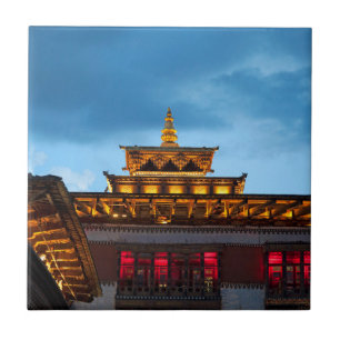 Buddhistischer Dzong-Dom Fliese