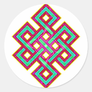 buddhistischer ewiger Knoten Runder Aufkleber