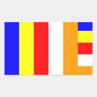 Buddhistischer Flaggenaufkleber Rechteckiger Aufkleber