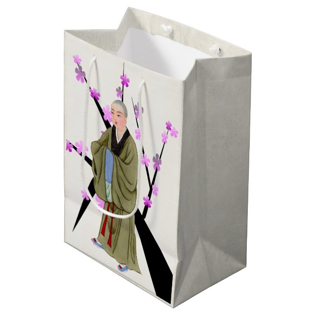 Buddhistischer Mönch-Geschenktasche Mittlere Geschenktüte (Vorderseite Schrägansicht)