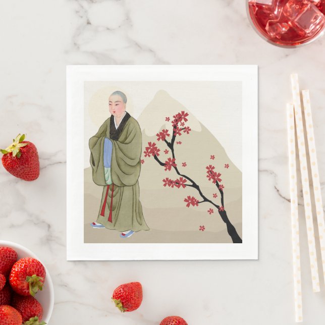 Buddhistischer Monk Paper Napkin Serviette (Beispiel)