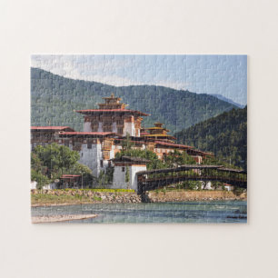 Buddhistischer Tempel am Fluss Puzzle
