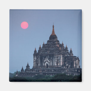 Buddhistischer Tempel bei Sonnenuntergang Magnet