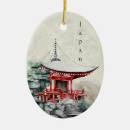 Buddhistischer Tempel Traditionelle Weihnachten Keramik Ornament