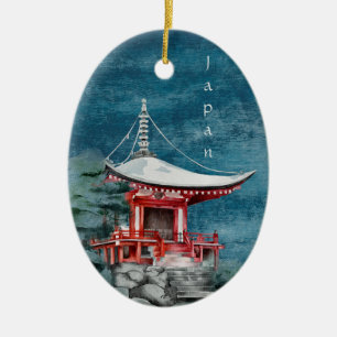 Buddhistischer Tempel Traditionelle Weihnachten Keramik Ornament