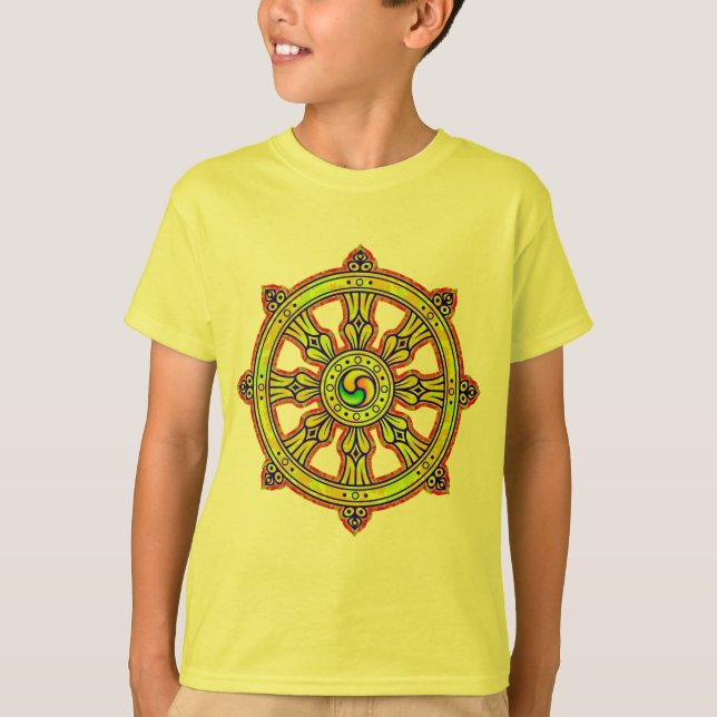 Buddhistisches Dharma Chakra T-Shirt (Vorderseite)