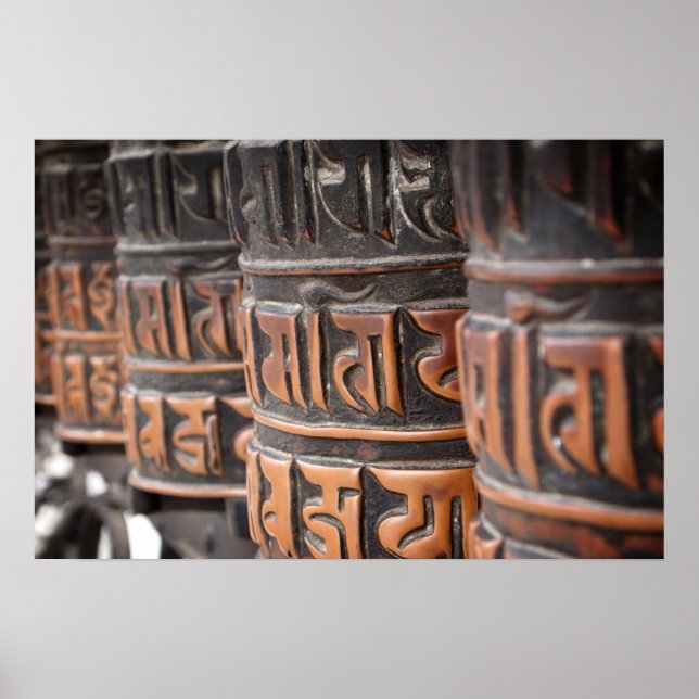 Buddhistisches Gebet-Räder-Poster Poster (Vorne)