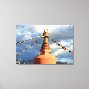 Buddhistisches stupa eingewickelte Leinwand