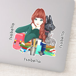 Buddies Schule Furry Friends Add Name, ZKOA Aufkleber