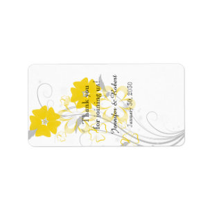 Budding Romance Yellow Wedding Lip Balm Label Adressaufkleber