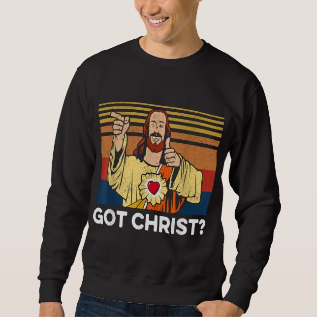 Buddy Christ Christmas Cool Jesus Religious Christ Sweatshirt (Vorderseite)