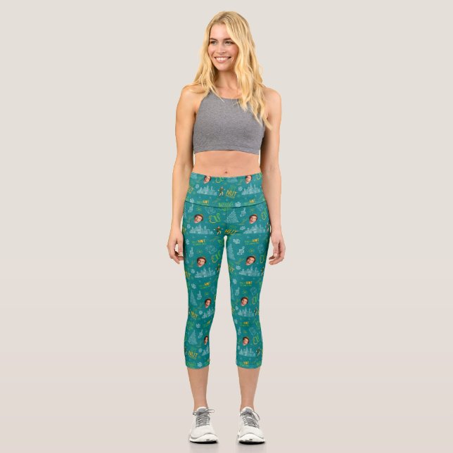 Buddy der Elf Aquamarines Zitatsmuster Capri Leggings (Vorderseite)