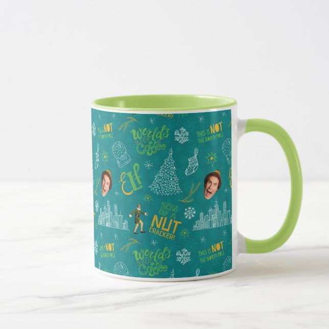 Buddy der Elf Aquamarines Zitatsmuster Tasse (Rechts)
