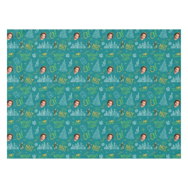 Buddy der Elf Aquamarines Zitatsmuster Tischdecke (Vorderseite (Horizontal))