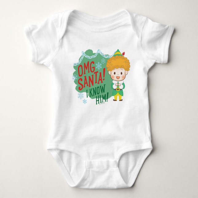 Buddy der Elf OMG Santa! Ich kenne ihn! Baby Strampler (Vorderseite)