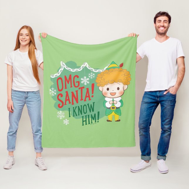 Buddy der Elf OMG Santa! Ich kenne ihn! Fleecedecke (Beispiel)