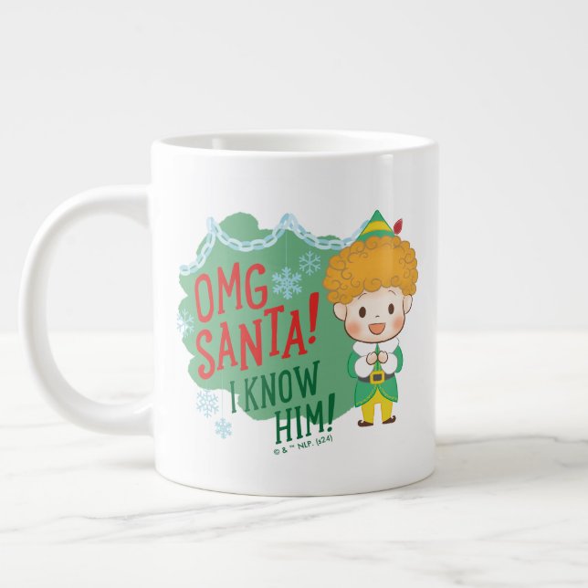 Buddy der Elf OMG Santa! Ich kenne ihn! Jumbo-Tasse (Links)