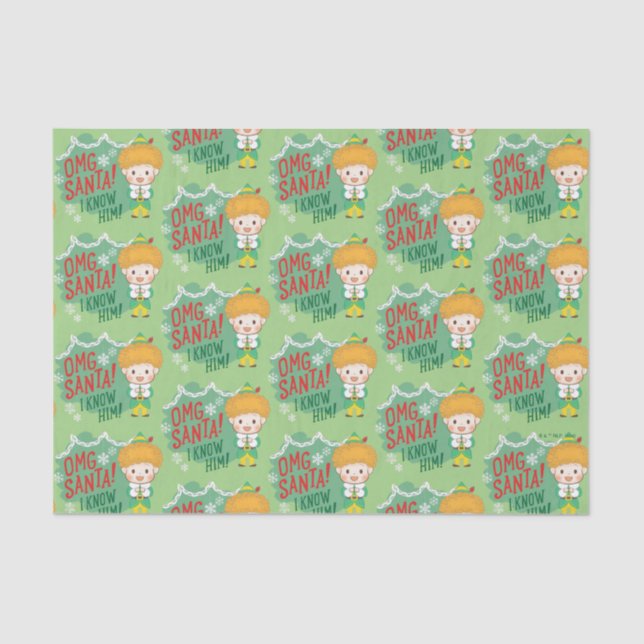 Buddy der Elf OMG Santa! Ich kenne ihn! Seidenpapier (Vorderseite)