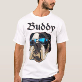 Buddy die Bulldogge sonnt sich T-Shirt