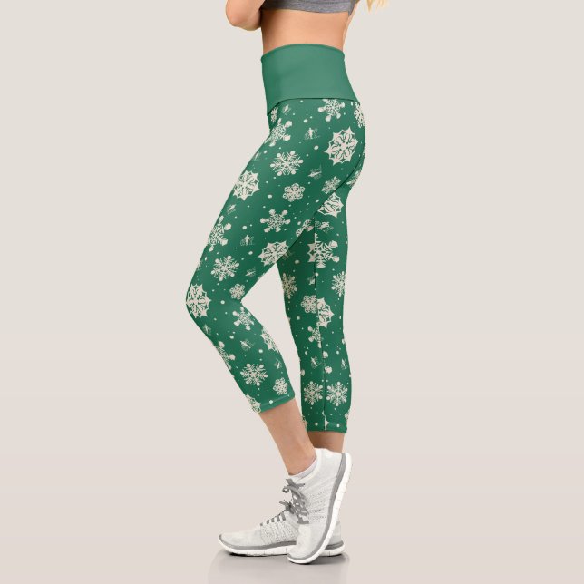 Buddy Elf Snowflake Muster Capri Leggings (Links)