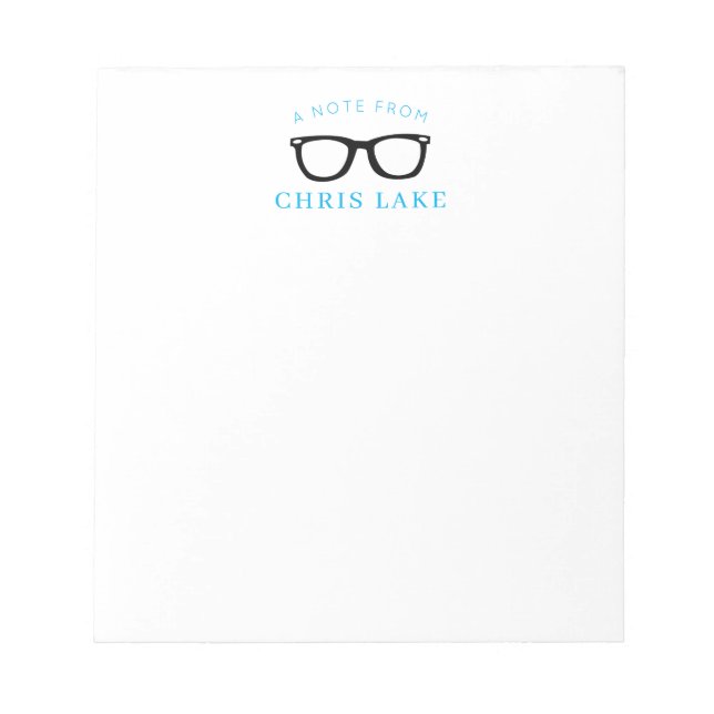 Buddy Holly Retro Black Glasses Note Pad Notizblock (Vorderseite)