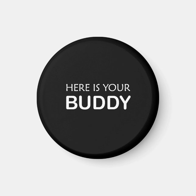 Buddy Magnet - kühnes Schwarz-Weiß-Design (Vorne)