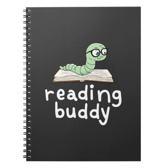 Buddy Niedlich Bookworm mit Buch lesen (Vorderseite)