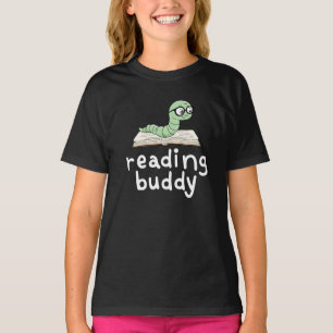 Buddy Niedlich Bookworm mit Buch lesen T-Shirt