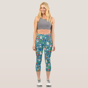 Buddy the Elf and Characters Aquamarin Pattern Capri Leggings
