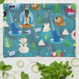 Buddy the Elf and Characters Aquamarin Pattern Geschirrtuch