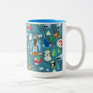 Buddy the Elf and Characters Aquamarin Pattern Zweifarbige Tasse
