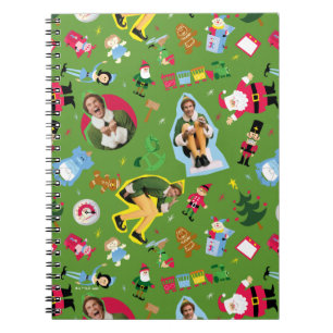 Buddy the Elf and Christmas Icons Pattern Notizblock