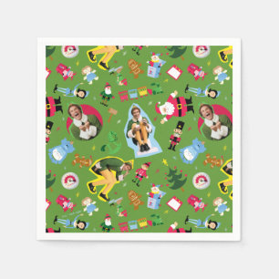 Buddy the Elf and Christmas Icons Pattern Serviette