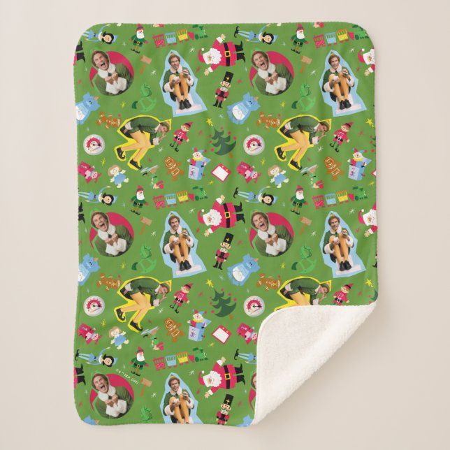 Buddy the Elf and Christmas Icons Pattern Sherpadecke (Vorderseite)