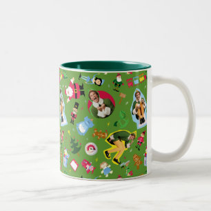 Buddy the Elf and Christmas Icons Pattern Zweifarbige Tasse