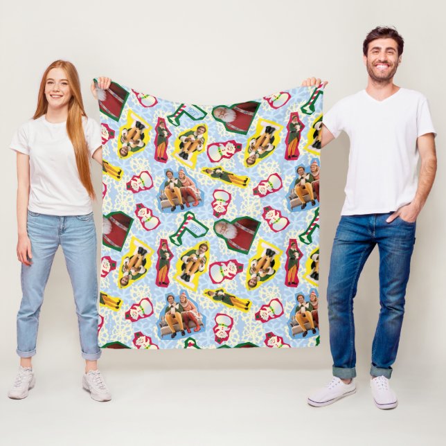 Buddy the Elf and Santa North Pole Pattern Fleecedecke (Beispiel)