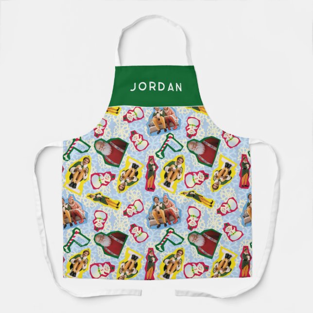 Buddy the Elf and Santa North Pole Pattern Schürze (Vorderseite)