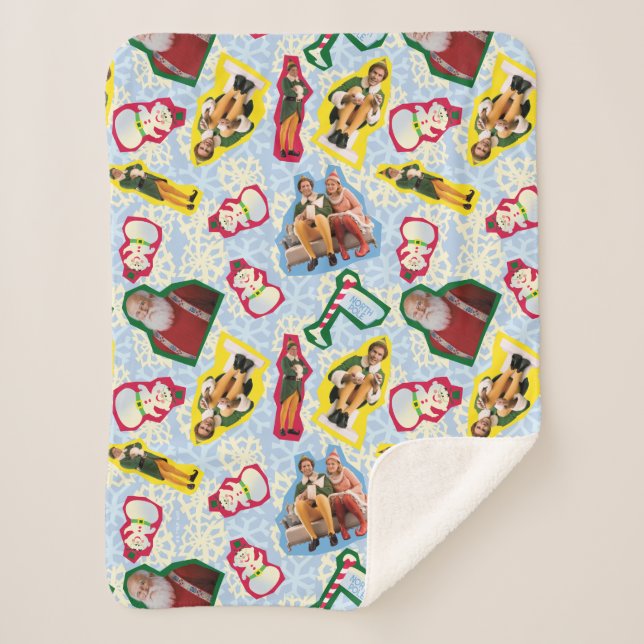 Buddy the Elf and Santa North Pole Pattern Sherpadecke (Vorderseite)