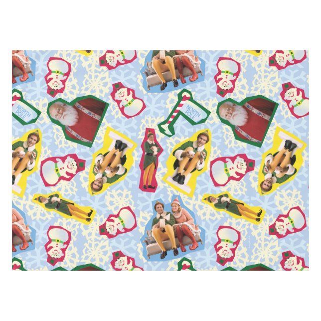 Buddy the Elf and Santa North Pole Pattern Tischdecke (Vorderseite (Horizontal))