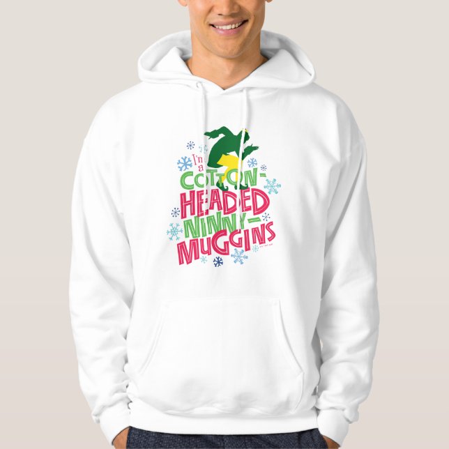 Buddy the Elf | Baumwolle mit Kopf Ninny-Muggins Hoodie (Vorderseite)