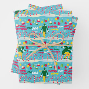 Buddy the Elf Candy Pattern Geschenkpapier Set