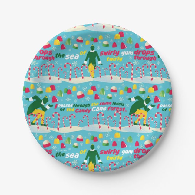 Buddy the Elf Candy Pattern Pappteller (Vorderseite)