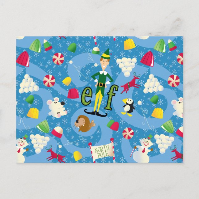 Buddy the Elf Cartoon Pattern Postkarte (Vorderseite)
