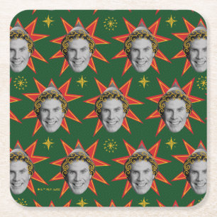 Buddy the Elf Emotions Pattern Rechteckiger Pappuntersetzer