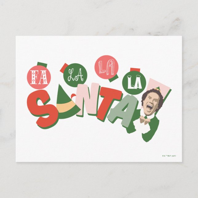 Buddy the Elf | Fa La La La Santa Postkarte (Vorderseite)